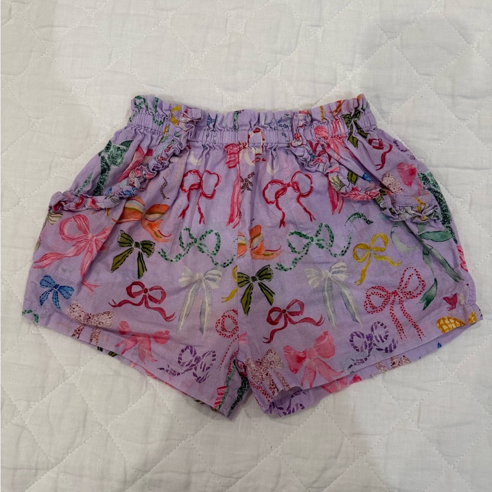 Pink Chicken Bow Print Shorts - size 5